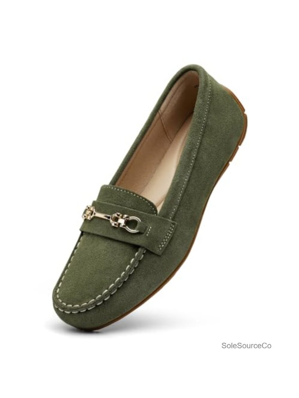 Suede Leather Loafers Slip-On Driving Mocs Comfortable Work Flats